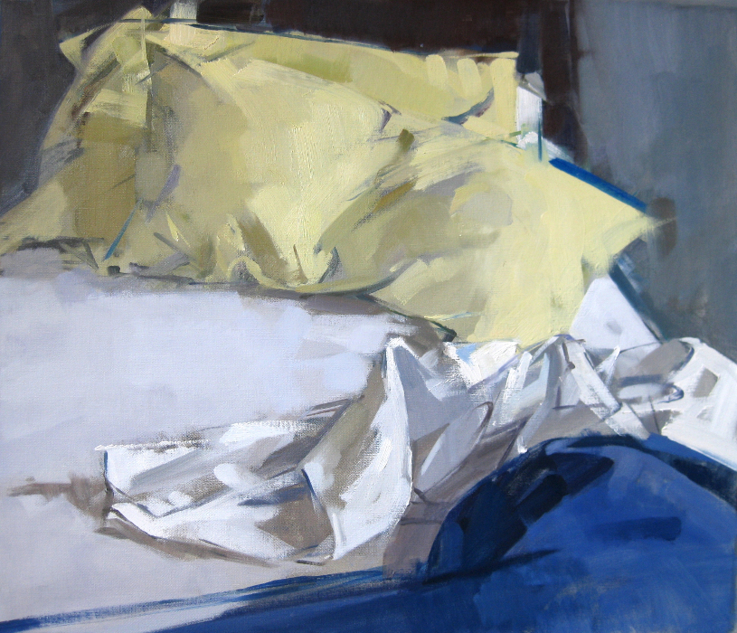 Blue Blanket:Yellow Pillows